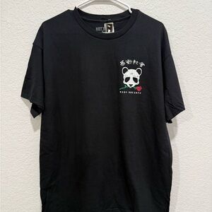 Riot Society Black Tee with Panda Graphic